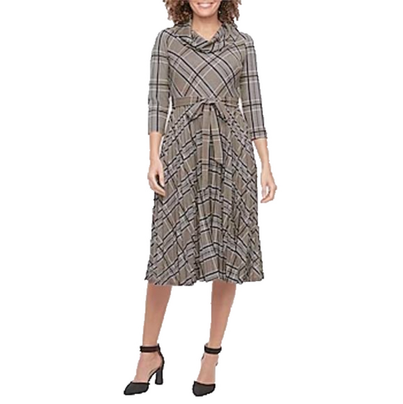 Robbie Bee Dresses & Skirts - BOGO! Robbie Bee plaid long sleeve midi dress